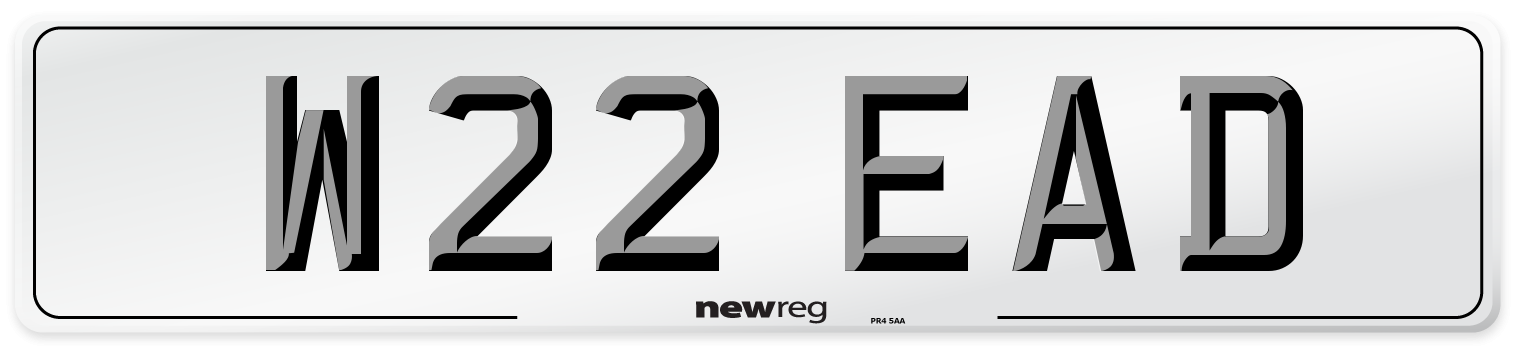 W22 EAD Number Plate from New Reg